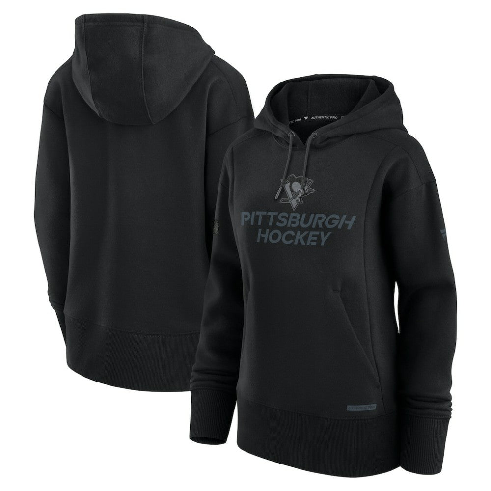 Pittsburgh Penguins Fanatics Women's Authentic Pro Road Pullover Hoodie - Black - NHL