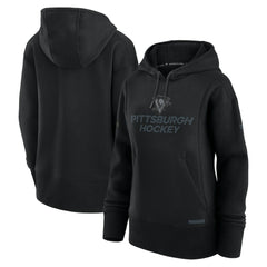 Pittsburgh Penguins Fanatics Women's Authentic Pro Road Pullover Hoodie - Black - NHL