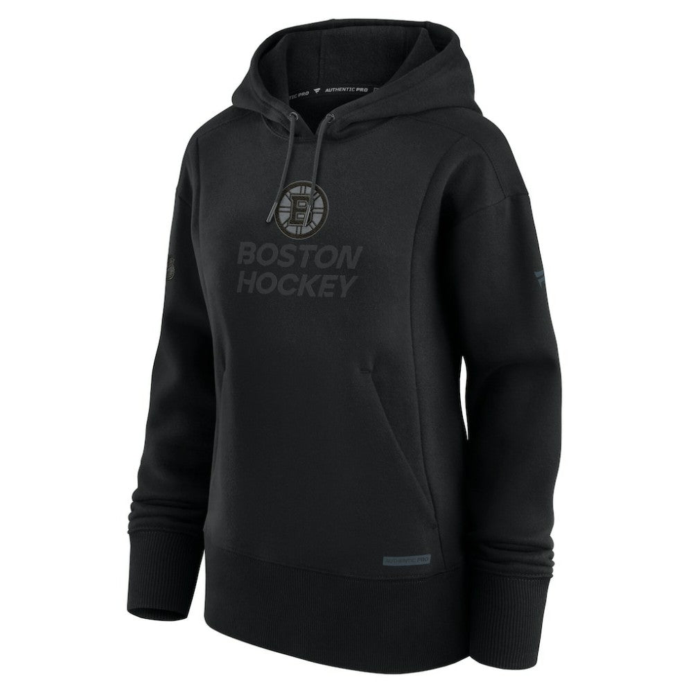 Boston Bruins Fanatics Women's Authentic Pro Road Pullover Hoodie - Black - NHL