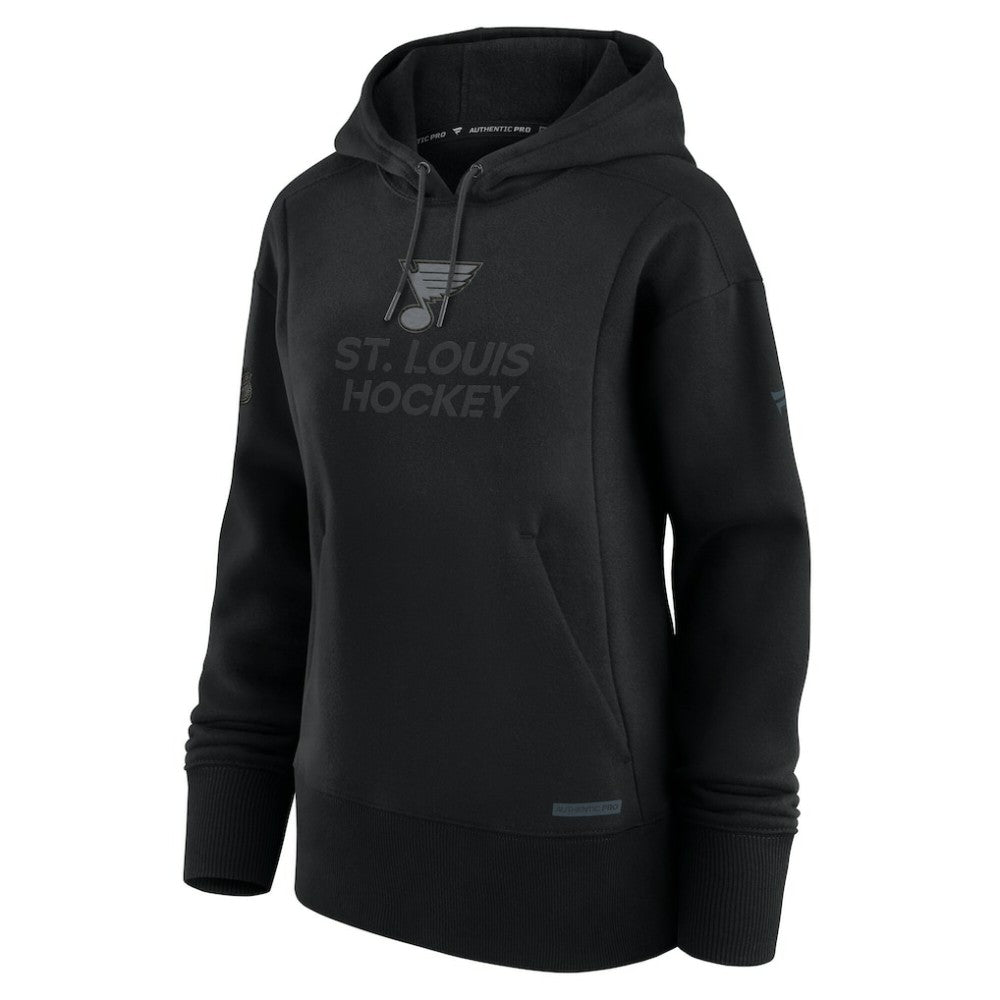 St. Louis Blues Fanatics Women's Authentic Pro Road Pullover Hoodie - Black - NHL