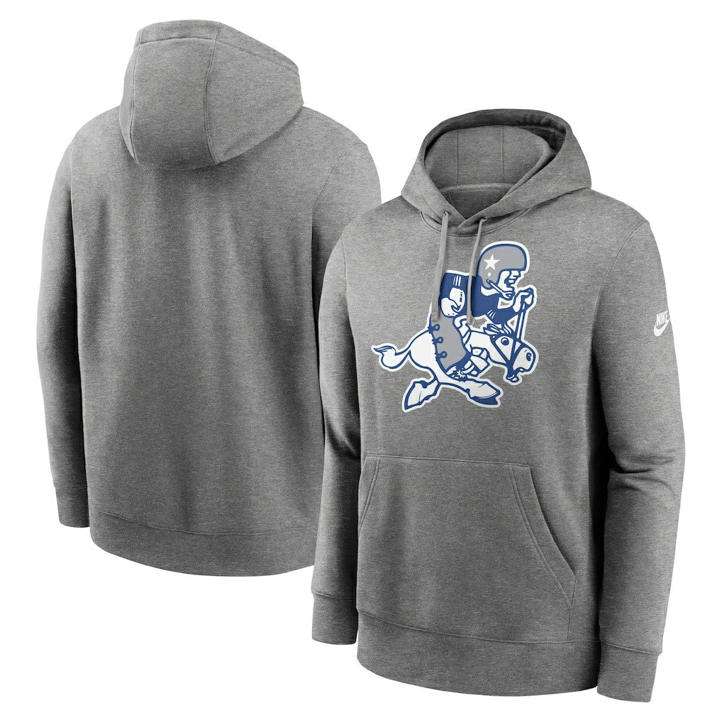Dallas Cowboys Rewind Retro Joe Club Pullover Hoodie Heather Charcoal | Nike for Sale
