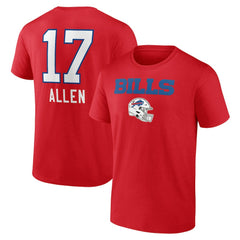 Josh Allen Buffalo Bills Team Wordmark Player Name & Number T-Shirt Red | NFL