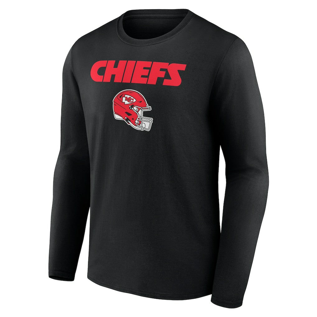 Travis Kelce Kansas City Chiefs Team Wordmark Player Name & Number Long Sleeve T-Shirt Black | NFL