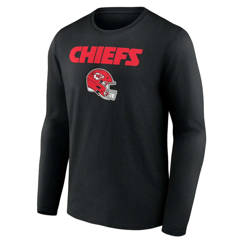 Travis Kelce Kansas City Chiefs Team Wordmark Player Name & Number Long Sleeve T-Shirt Black | NFL