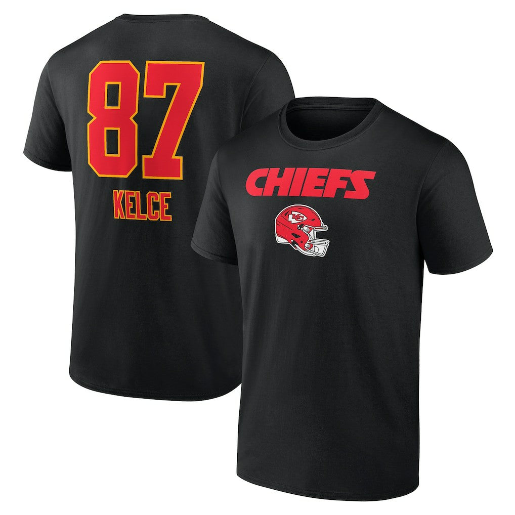 Travis Kelce Kansas City Chiefs Team Wordmark Player Name & Number T-Shirt Black | NFL