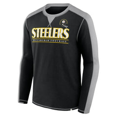 Pittsburgh Steelers Behind the Line Long Sleeve T-Shirt Black/Gray | Fanatics