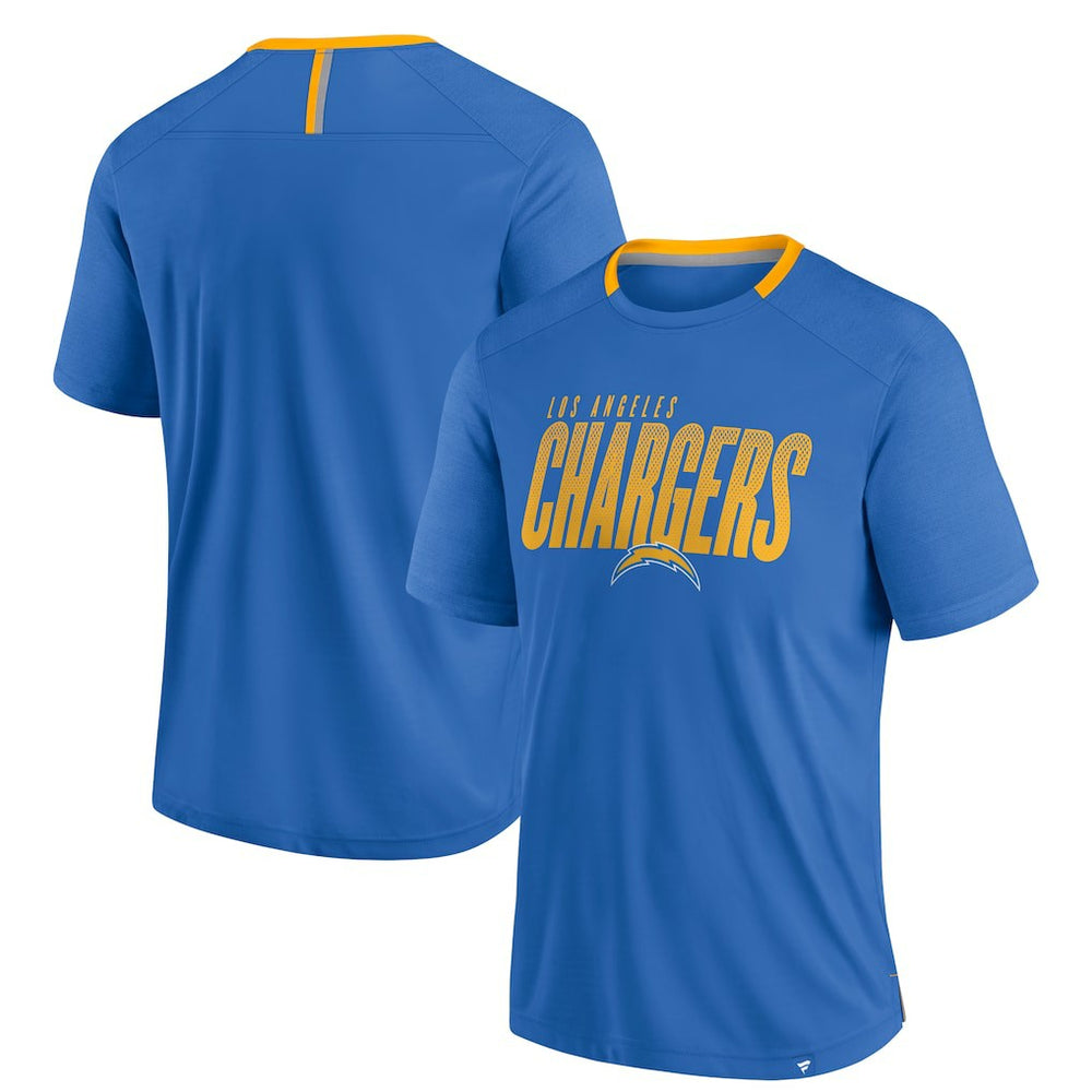Los Angeles Chargers Defender Fade Slant T-Shirt Powder Blue | Fanatics