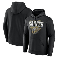New Orleans Saints Geometric Chrome Pullover Hoodie Black | Fanatics