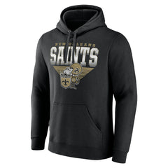 New Orleans Saints Geometric Chrome Pullover Hoodie Black | Fanatics