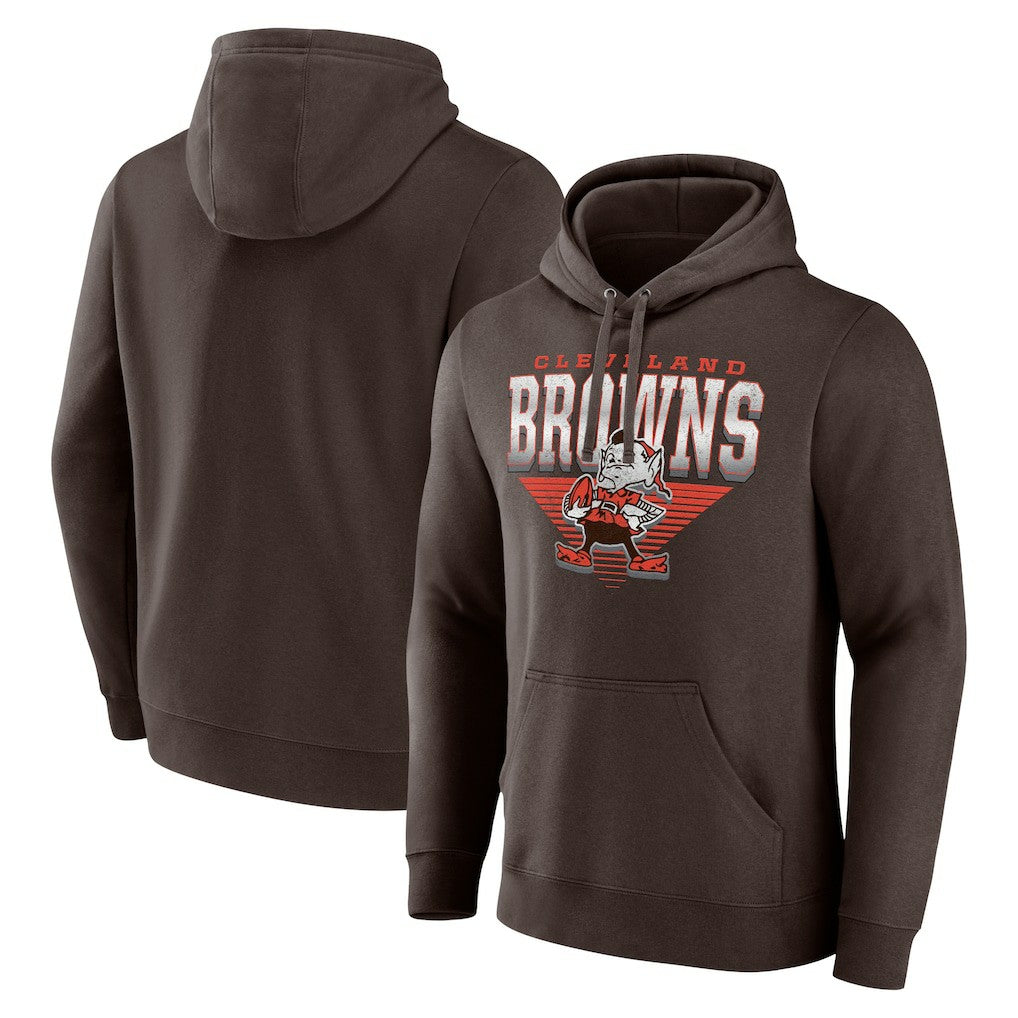 Cleveland Browns Geometric Chrome Pullover Hoodie Brown | Fanatics