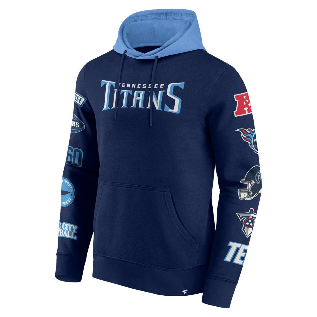 Tennessee Titans Patched Out Pullover Hoodie Navy/Light Blue | Fanatics