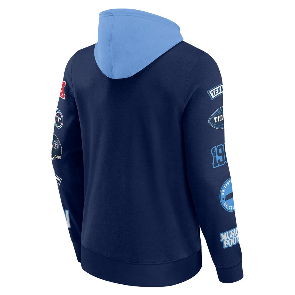 Tennessee Titans Patched Out Pullover Hoodie Navy/Light Blue | Fanatics