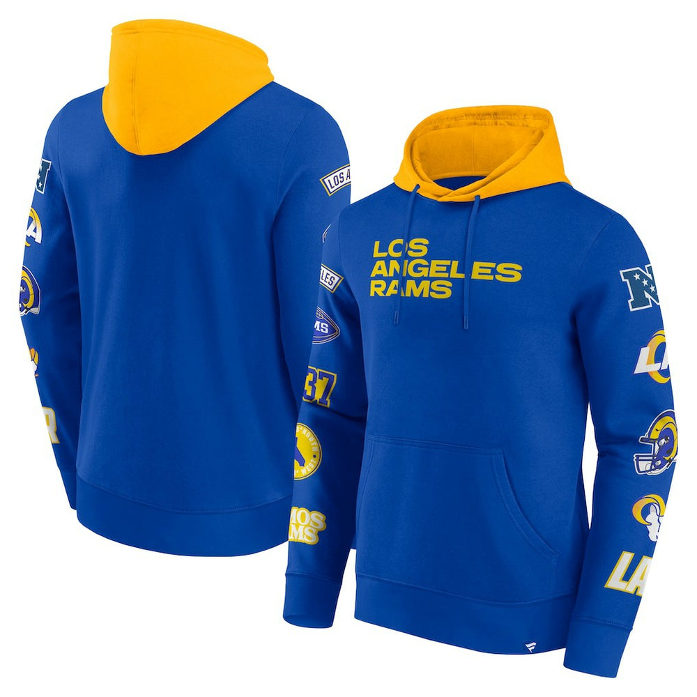 Los Angeles Rams Patched Out Pullover Hoodie Royal/Gold | Fanatics