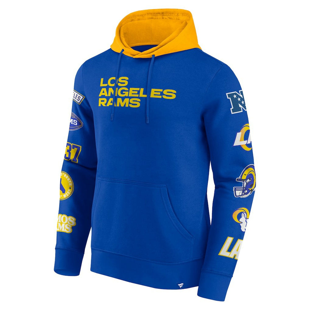 Los Angeles Rams Patched Out Pullover Hoodie Royal/Gold | Fanatics