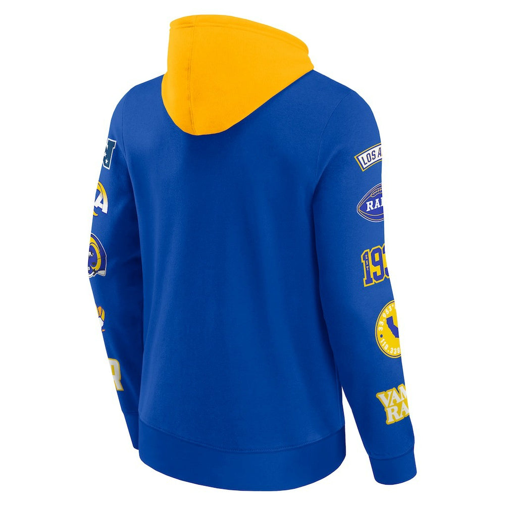 Los Angeles Rams Patched Out Pullover Hoodie Royal/Gold | Fanatics