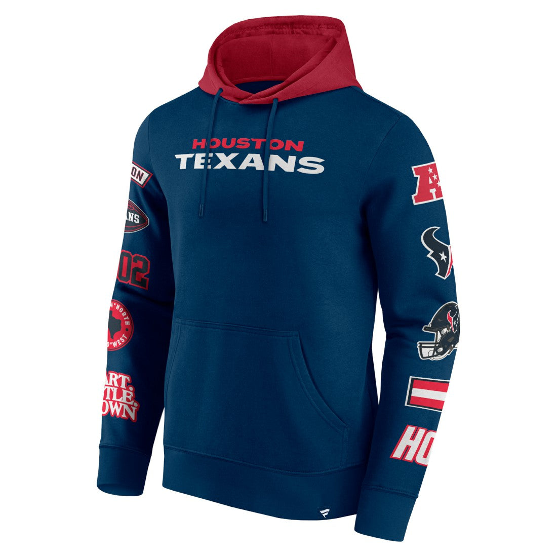 Houston Texans Patched Out Pullover Hoodie Navy/Cardinal | Fanatics