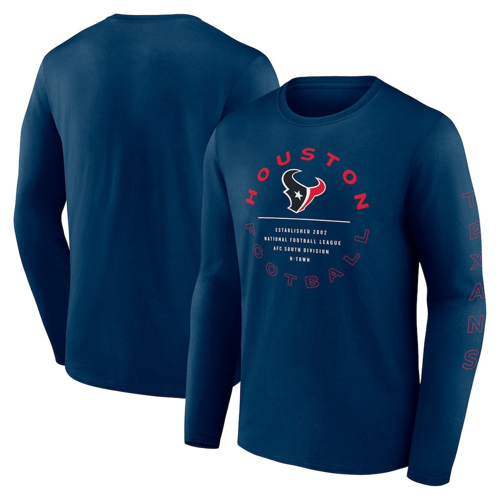 Houston Texans Stat Sheet Long Sleeve T-Shirt Navy | Fanatics