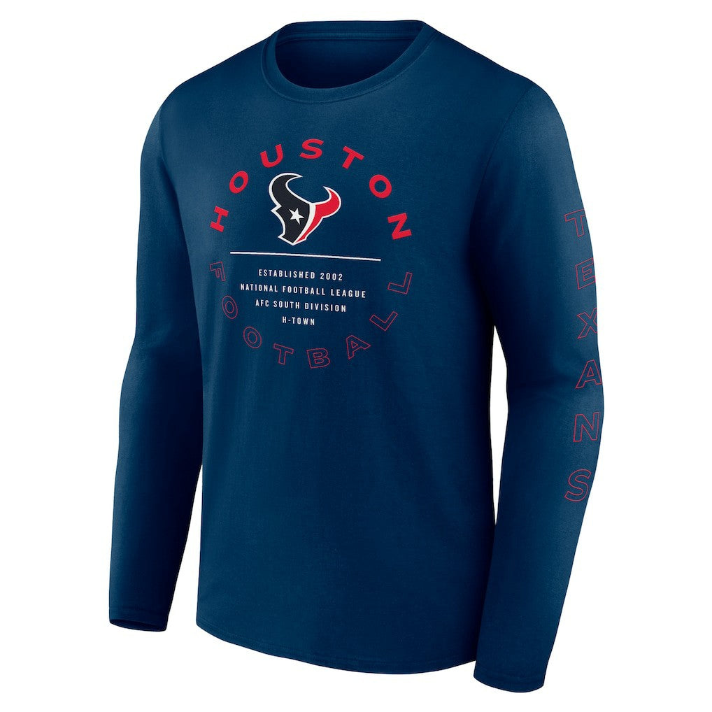 Houston Texans Stat Sheet Long Sleeve T-Shirt Navy | Fanatics