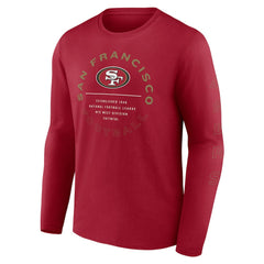 San Francisco 49ers Stat Sheet Long Sleeve T-Shirt Scarlet | Fanatics