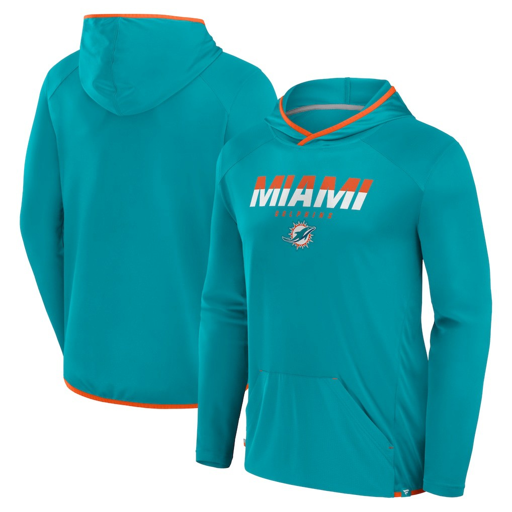 Miami Dolphins Transitional Defender Hoodie Long Sleeve T-Shirt Aqua | Fanatics
