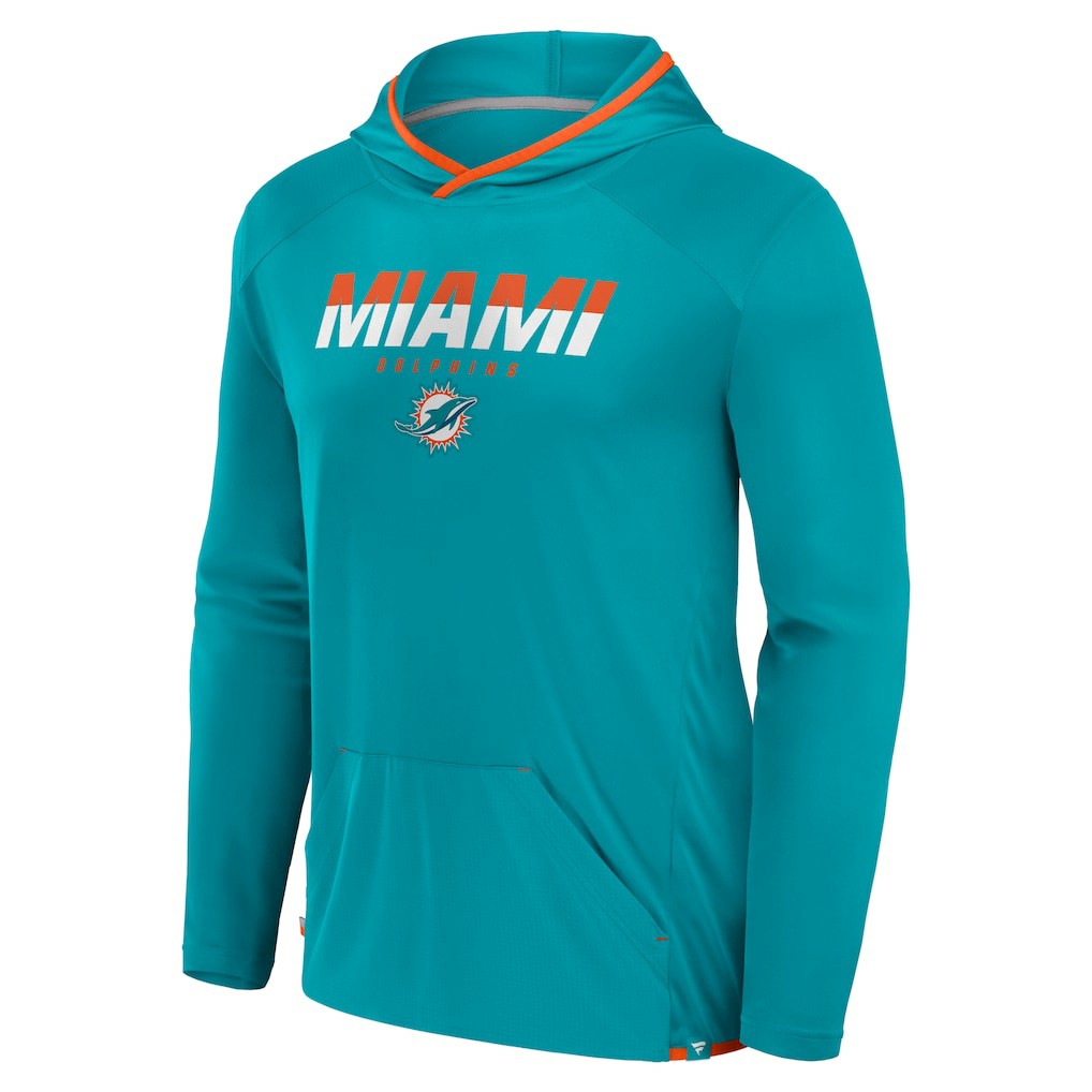 Miami Dolphins Transitional Defender Hoodie Long Sleeve T-Shirt Aqua | Fanatics