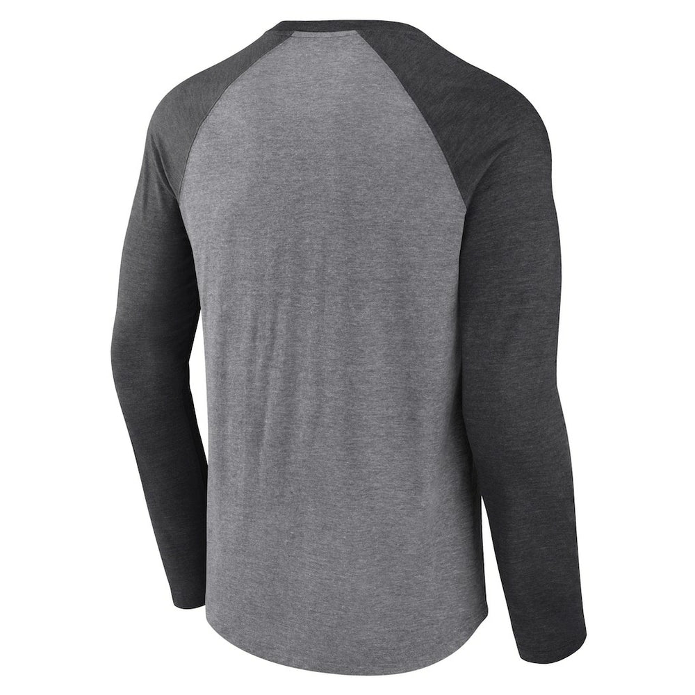 Jacksonville Jaguars Tri-Blend Raglan Long Sleeve T-Shirt Heather Gray/Charcoal | Fanatics
