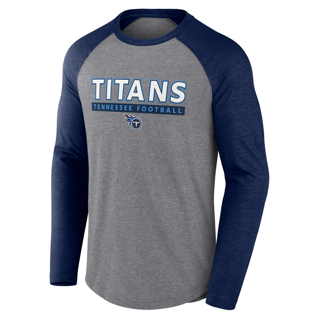 Tennessee Titans Tri-Blend Raglan Long Sleeve T-Shirt Heather Gray/Navy | Fanatics