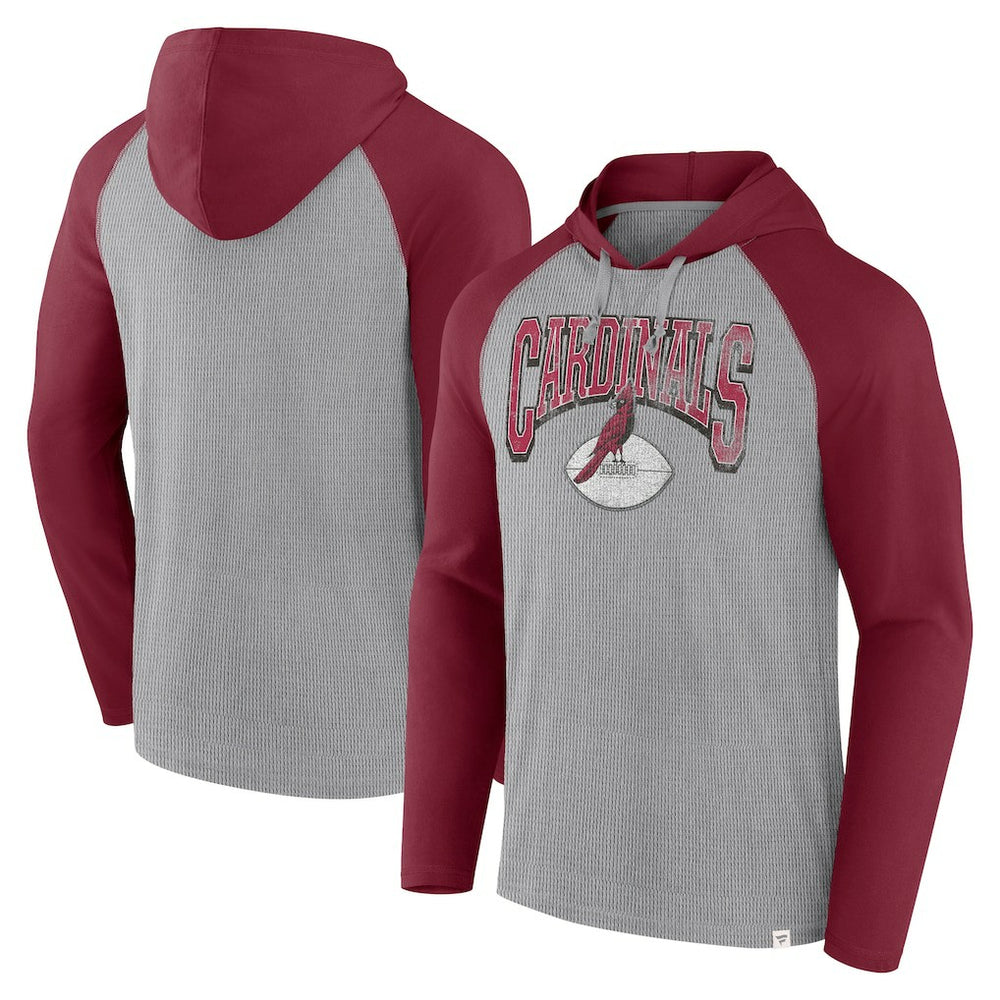 Arizona Cardinals Under Center Long Sleeve Hoodie T-Shirt Gray/Cardinal | Fanatics