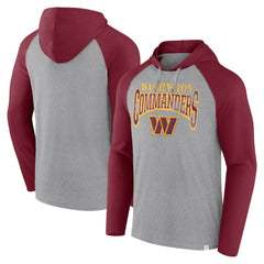Washington Commanders Under Center Long Sleeve Hoodie T-Shirt Gray/Burgundy | Fanatics
