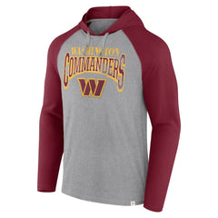 Washington Commanders Under Center Long Sleeve Hoodie T-Shirt Gray/Burgundy | Fanatics