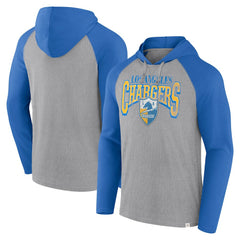 Los Angeles Chargers Under Center Long Sleeve Hoodie T-Shirt Gray/Powder Blue | Fanatics