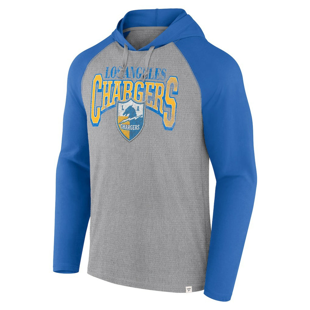 Los Angeles Chargers Under Center Long Sleeve Hoodie T-Shirt Gray/Powder Blue | Fanatics