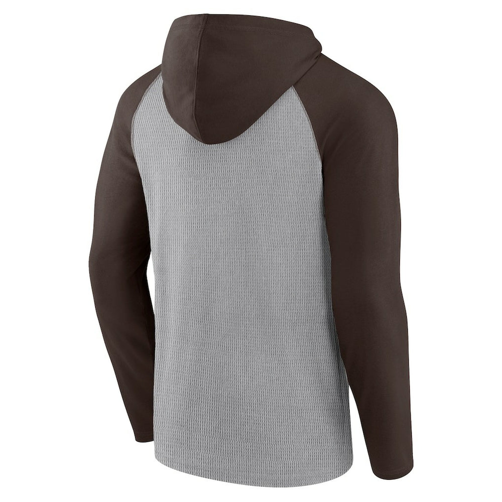 Cleveland Browns Under Center Long Sleeve Hoodie T-Shirt Gray/Brown | Fanatics