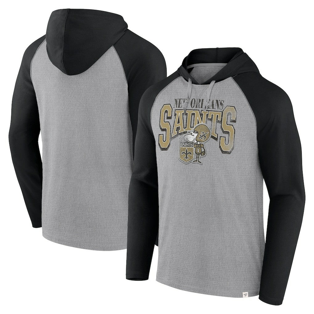 New Orleans Saints Under Center Long Sleeve Hoodie T-Shirt Gray/Black | Fanatics