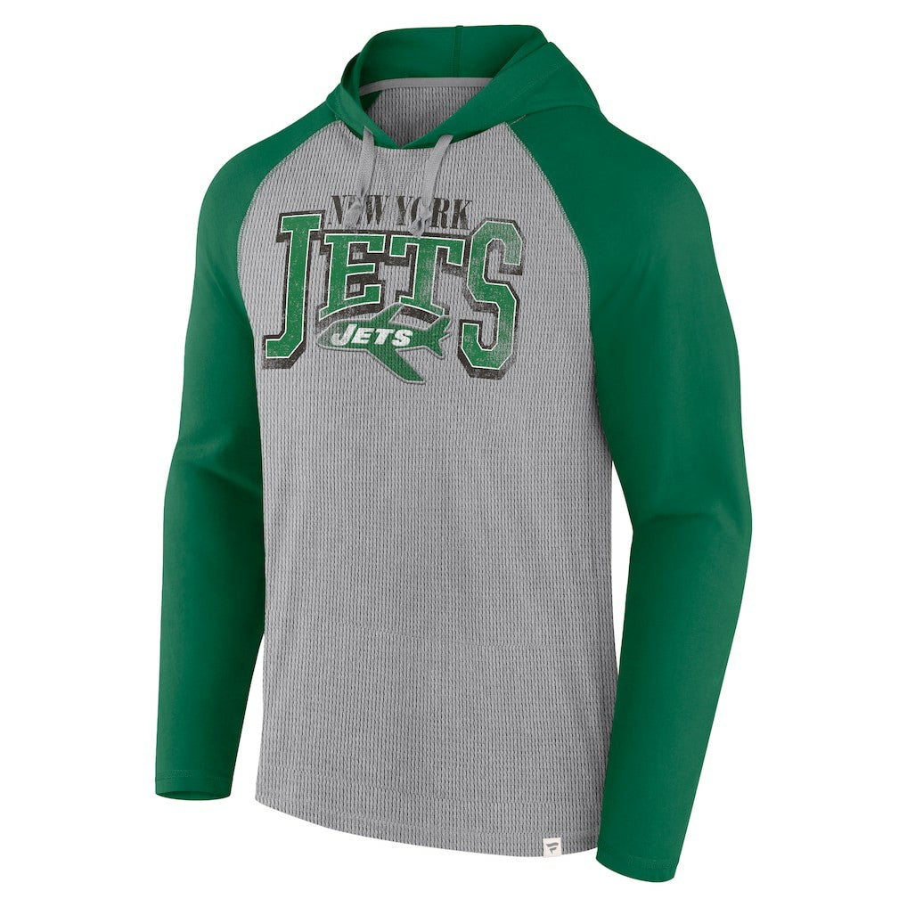 New York Jets Under Center Long Sleeve Hoodie T-Shirt Gray/Kelly Green | Fanatics