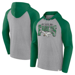 Philadelphia Eagles Under Center Long Sleeve Hoodie T-Shirt Gray/Kelly Green | Fanatics