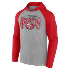 San Francisco 49ers Under Center Long Sleeve Hoodie T-Shirt Gray/Scarlet | Fanatics