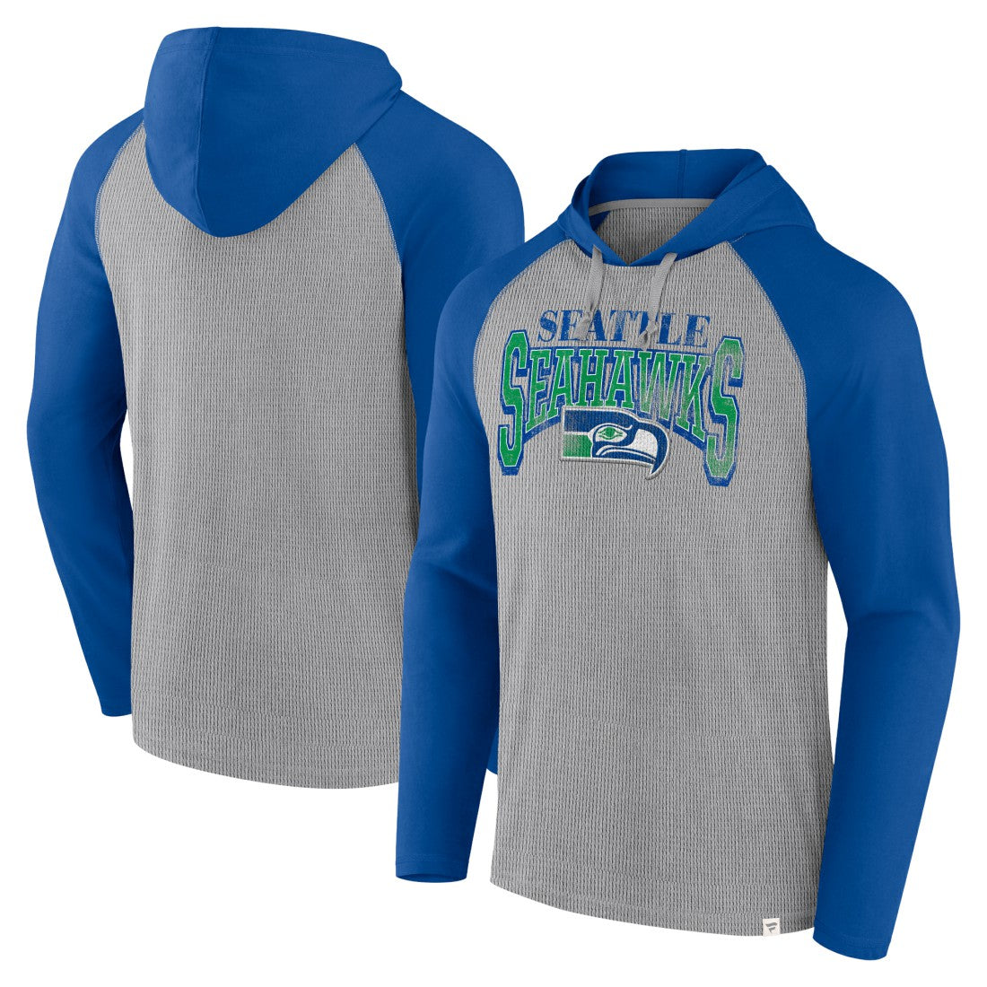 Seattle Seahawks Under Center Long Sleeve Hoodie T-Shirt Gray/Royal | Fanatics