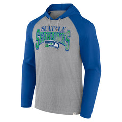 Seattle Seahawks Under Center Long Sleeve Hoodie T-Shirt Gray/Royal | Fanatics