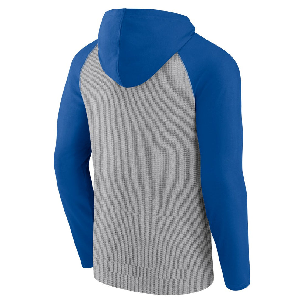 Seattle Seahawks Under Center Long Sleeve Hoodie T-Shirt Gray/Royal | Fanatics