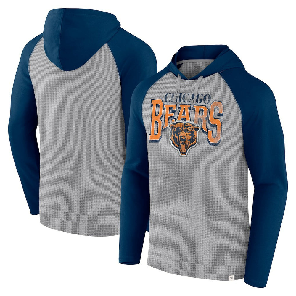 Chicago Bears Under Center Long Sleeve Hoodie T-Shirt Gray/Navy | Fanatics