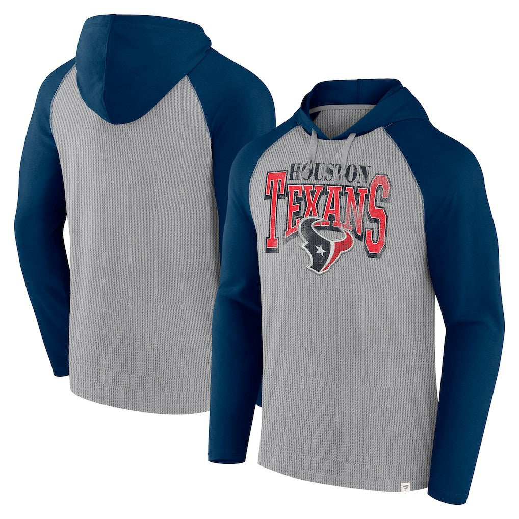 Houston Texans Under Center Long Sleeve Hoodie T-Shirt Gray/Navy | Fanatics