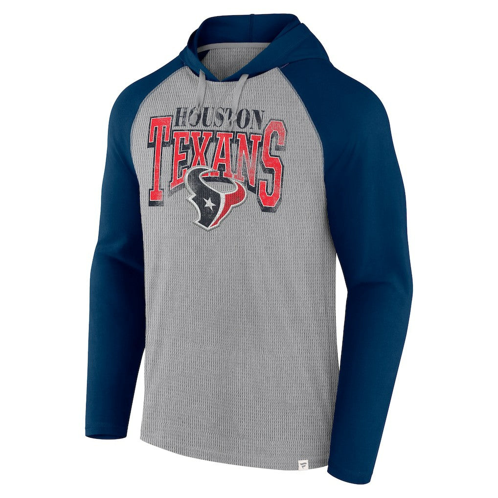 Houston Texans Under Center Long Sleeve Hoodie T-Shirt Gray/Navy | Fanatics