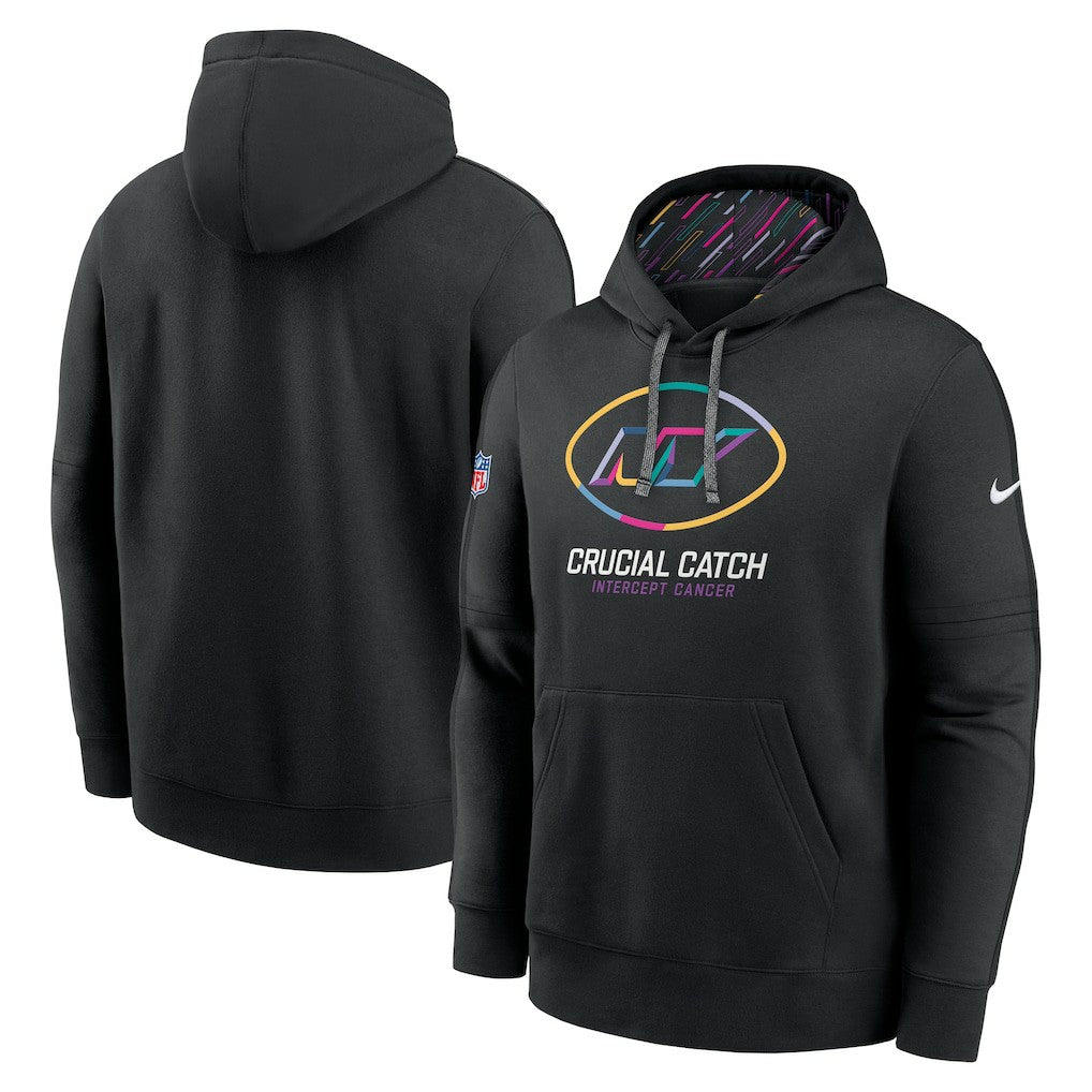 New York Jets 2024 NFL Crucial Catch Club Pullover Hoodie Black | Nike for Sale