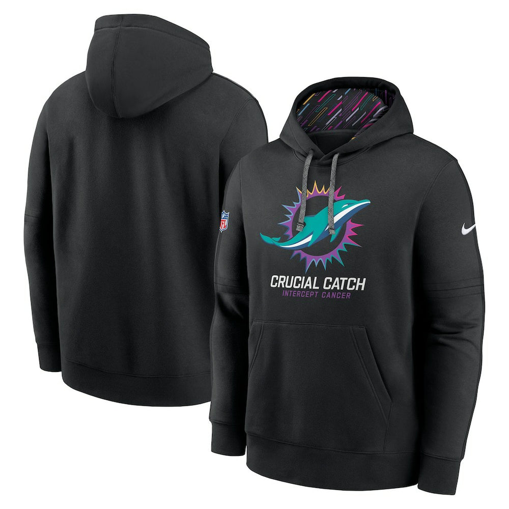 Miami Dolphins 2024 NFL Crucial Catch Club Pullover Hoodie Black | Nike for Sale