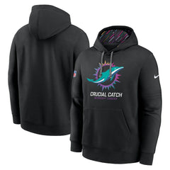 Miami Dolphins 2024 NFL Crucial Catch Club Pullover Hoodie Black | Nike for Sale