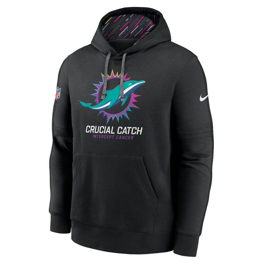 Miami Dolphins 2024 NFL Crucial Catch Club Pullover Hoodie Black | Nike for Sale