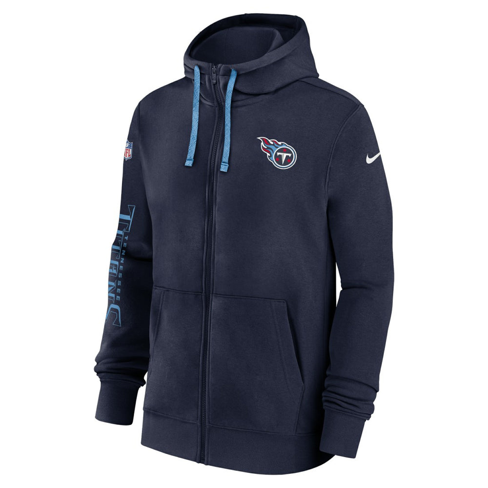 Tennessee Titans 2024 Sideline Club Full-Zip Hoodie Navy | Nike for Sale