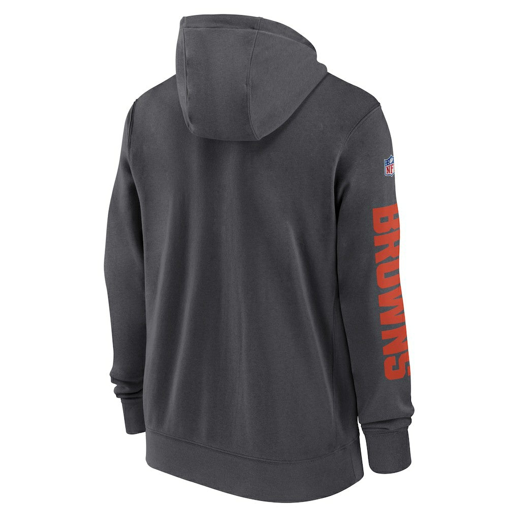 Cleveland Browns 2024 Sideline Club Full-Zip Hoodie Anthracite | Nike for Sale