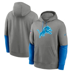 Detroit Lions 2024 Sideline Club Pullover Hoodie Gray | Nike for Sale